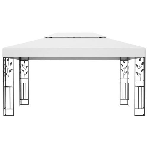 Pavillon med dobbelttag 3x4 m hvid