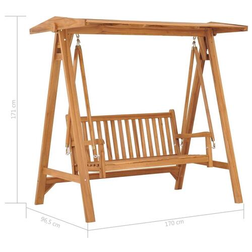Gyngebænk 170 cm massivt teaktræ