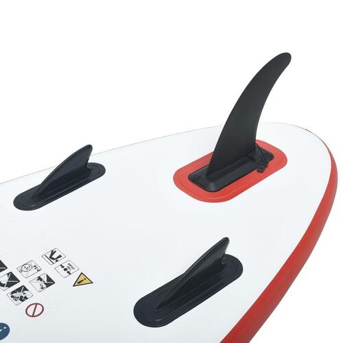 Stand Up Paddle Board-sæt SUP surfbræt oppustelig rød og hvid