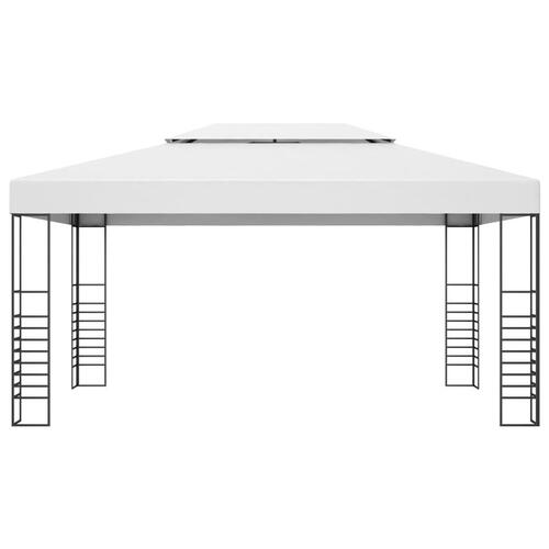 Havepavillon 4x3x2,7 m pulverlakeret stål hvid