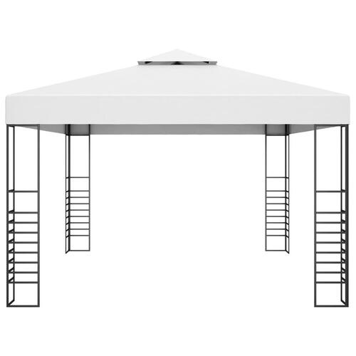 Havepavillon 4x3x2,7 m pulverlakeret stål hvid