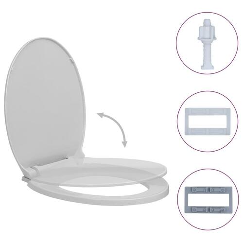 Toiletsæde med soft-close oval lysegrå