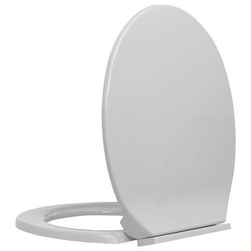 Toiletsæde med soft-close oval lysegrå