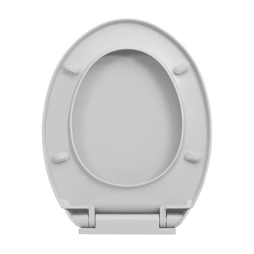 Toiletsæde med soft-close oval lysegrå