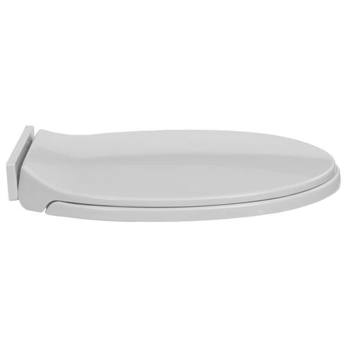 Toiletsæde med soft-close oval lysegrå