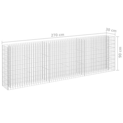 Gabion-højbed 270x30x90 cm galvaniseret stål