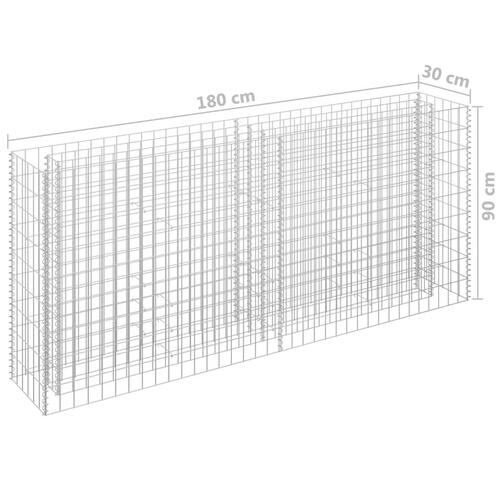 Gabion-højbed 180x30x90 cm galvaniseret stål