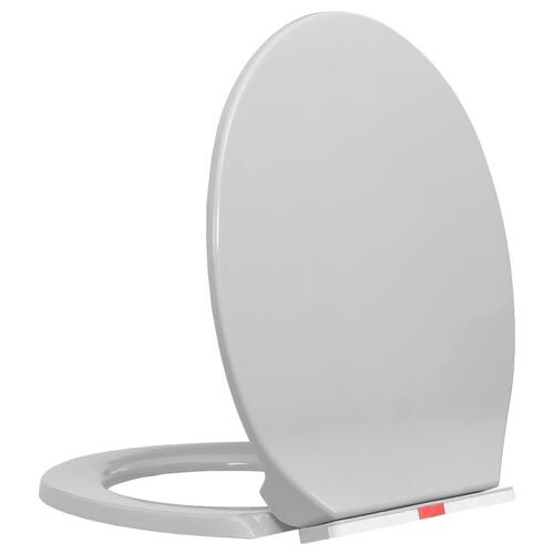 Toiletsæde med soft close og quick release-funktion oval lysegrå