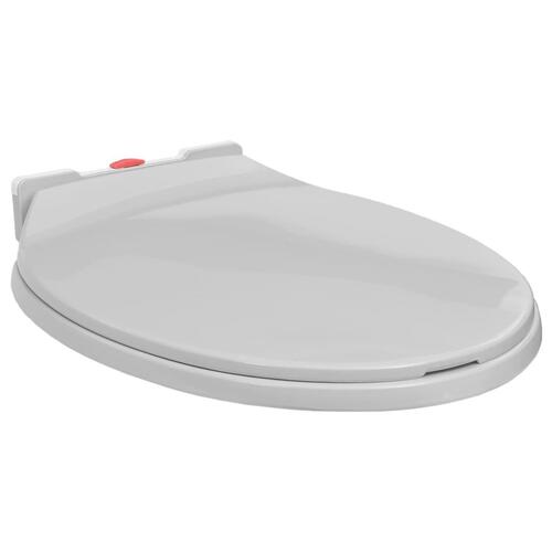 Toiletsæde med soft close og quick release-funktion oval lysegrå