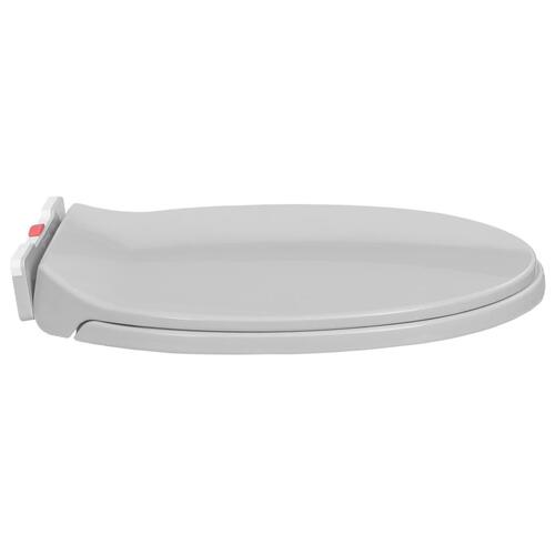 Toiletsæde med soft close og quick release-funktion oval lysegrå