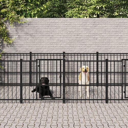 Udendørs hundegård 18,77 m² stål