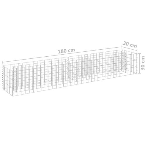 Gabion-højbed 180x30x30 cm galvaniseret stål