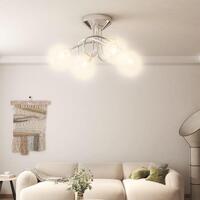 Loftlampe med skærme i trådnet til 4 G9 LED-pærer