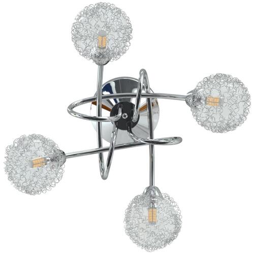 Loftlampe med skærme i trådnet til 4 G9 LED-pærer