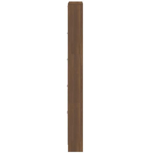 Skoskab 59x17x169 cm konstrueret træ brun egetræsfarve