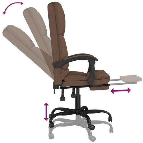 Kontorstol med massagefunktion stof brun