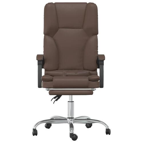 Kontorstol med massagefunktion kunstlæder brun