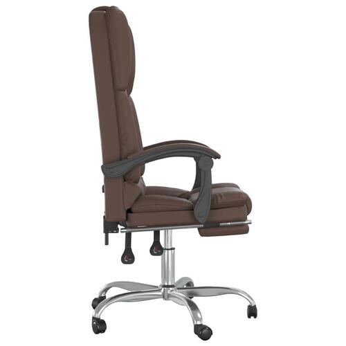 Kontorstol med massagefunktion kunstlæder brun