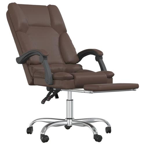 Kontorstol med massagefunktion kunstlæder brun