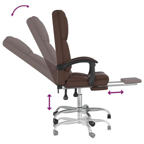 Kontorstol med massagefunktion kunstlæder brun