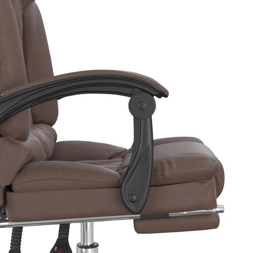 Kontorstol med massagefunktion kunstlæder brun