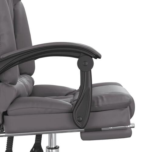 Kontorstol med massagefunktion kunstlæder grå