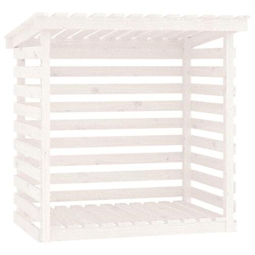 Brændestativ 108x73x108 cm massivt fyrretræ hvid