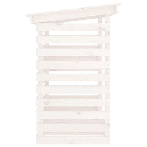 Brændestativ 108x73x108 cm massivt fyrretræ hvid