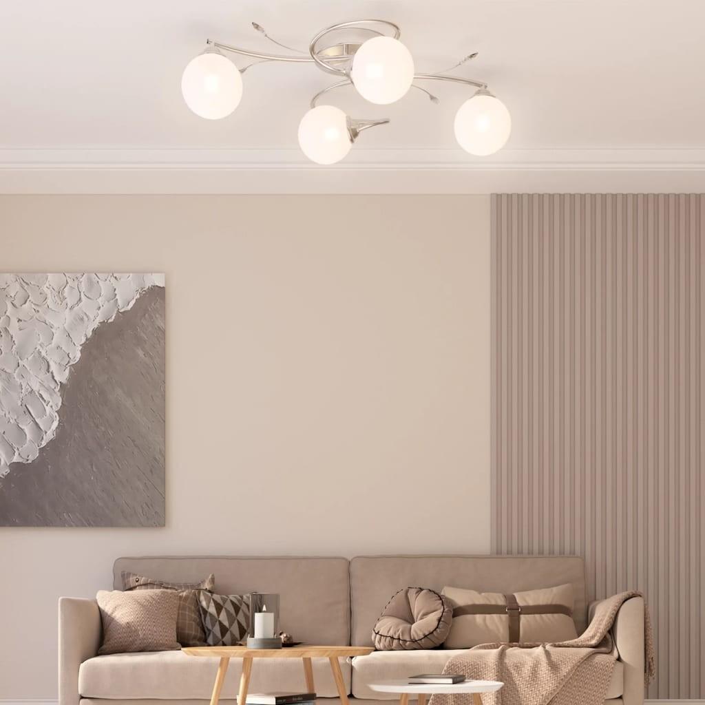 Loftlampe med runde glasskærme til 4 G9 LED-pærer