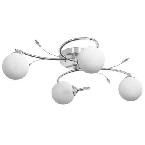 Loftlampe med runde glasskærme til 4 G9 LED-pærer
