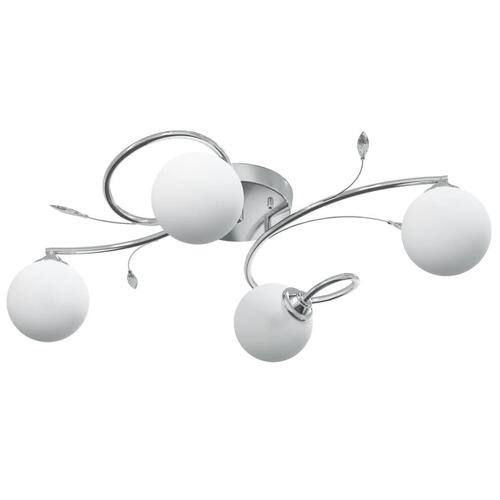 Loftlampe med runde glasskærme til 4 G9 LED-pærer