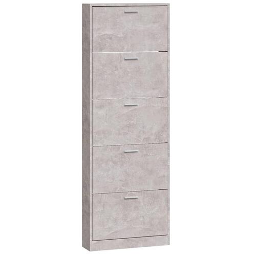Skoskab 59x17x169 cm konstrueret træ betongrå