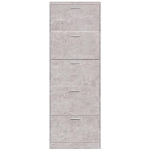 Skoskab 59x17x169 cm konstrueret træ betongrå