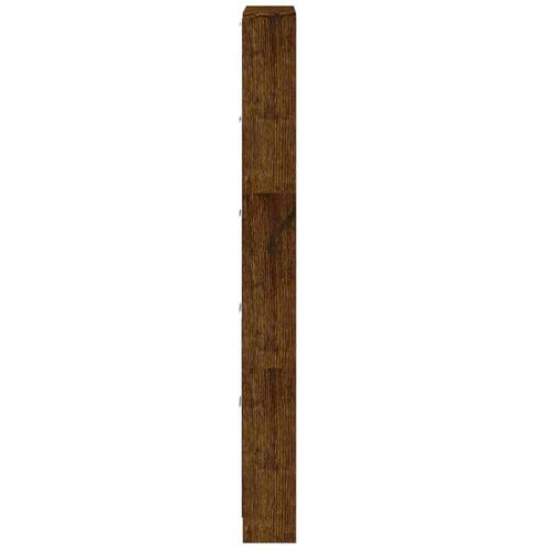 Skoskab 59x17x169 cm konstrueret træ røget egetræsfarve