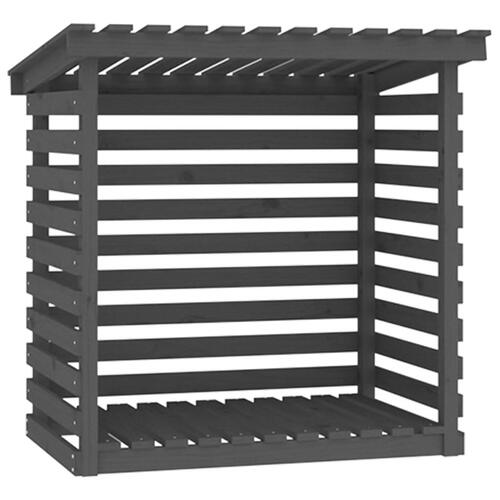 Brændestativ 108x73x108 cm massivt fyrretræ grå
