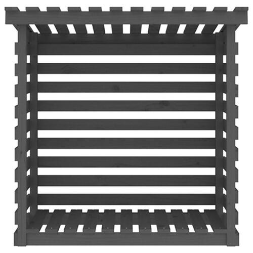 Brændestativ 108x73x108 cm massivt fyrretræ grå