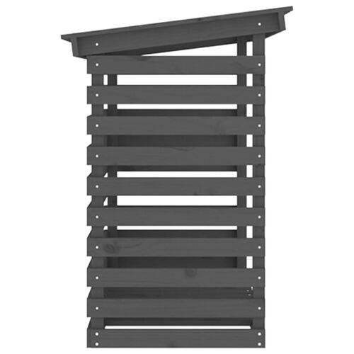 Brændestativ 108x73x108 cm massivt fyrretræ grå
