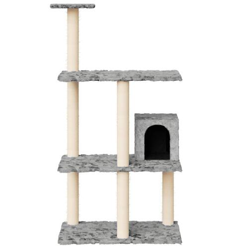 Kradsetræ med sisalstolper 119 cm lysegrå
