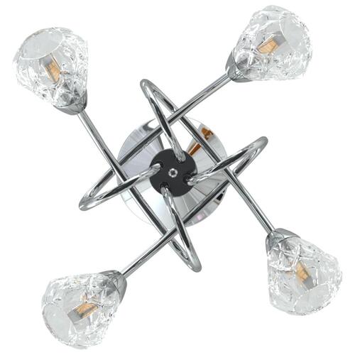 Loftlampe med gitterskærme i glas til 4 G9 LED-pærer