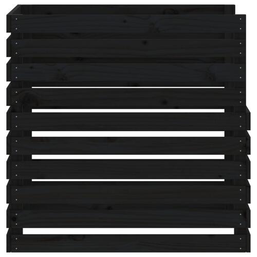Kompostbeholder 80x80x78 cm massivt fyrretræ sort