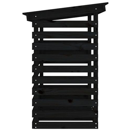 Brændestativ 108x73x108 cm massivt fyrretræ sort