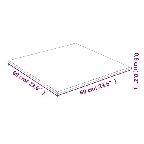 Bordplade 60x60 cm hærdet glas transparent