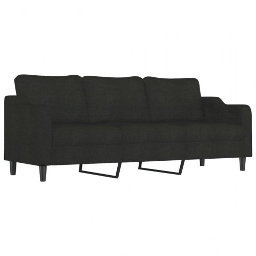 3-personers sofa 210 cm stof sort