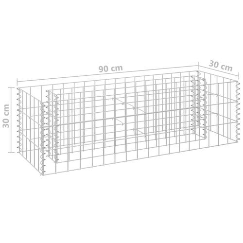Gabion-højbed 90x30x30 cm galvaniseret stål