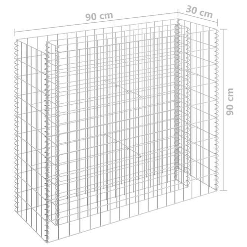 Gabion-højbed 90x30x90 cm galvaniseret stål