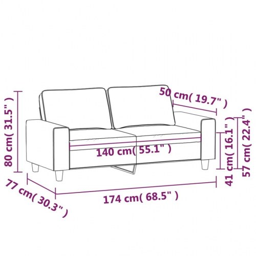 2-personers sofa 140 cm stof mikrofiberstof