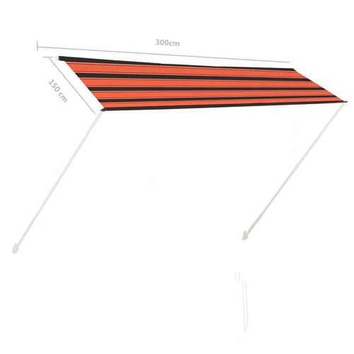 Foldemarkise 300x150 cm orange og brun
