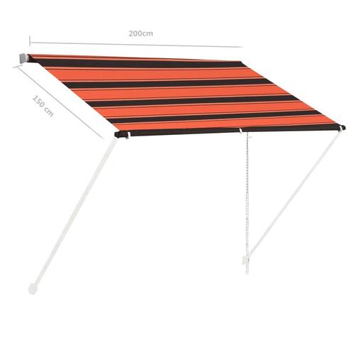 Foldemarkise 200x150 cm orange og brun