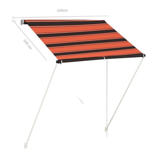 Foldemarkise 150x150 cm orange og brun