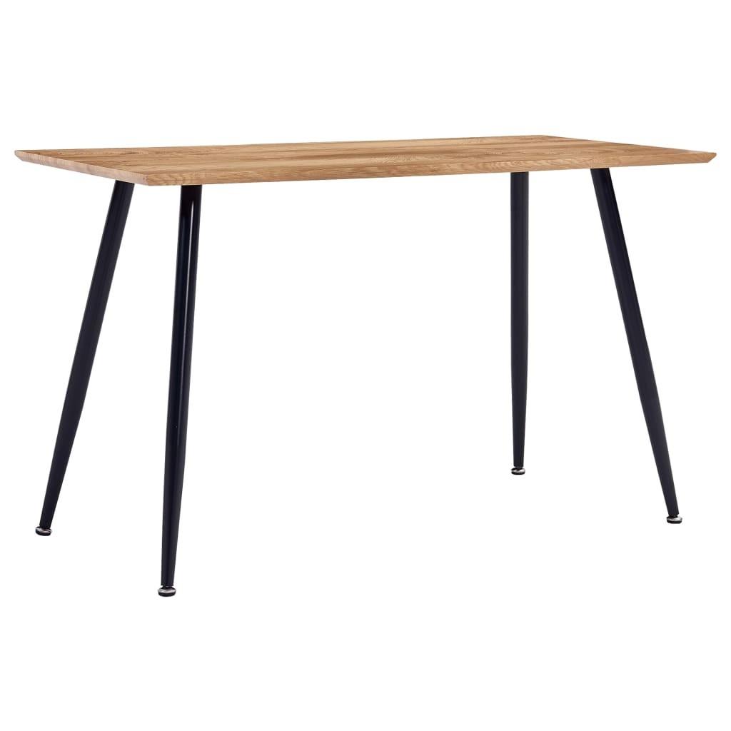 Spisebord 120 x 60 x 74 cm MDF egetræsfarve og sort